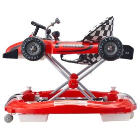 VEVOR 4-in-1 Baby Walker, Foldable Baby Activity Center on Wheels, Adjustable Height, Light, Steering Wheel