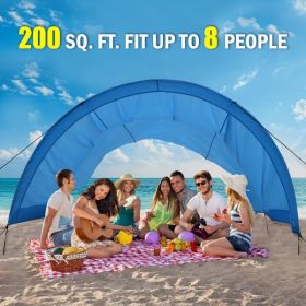 Extra-large camping beach tent suitable for 4-8 people, UV protection, comes with ground spikes and rope accessories, (Amazon Shipping) (Walmart