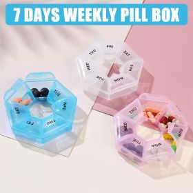 1 pack 7 Days Pill Storage Box, Mini TravelPortable Medicines Dispenser Box,Multifunction Plastic Seven CompartmentSealer Box